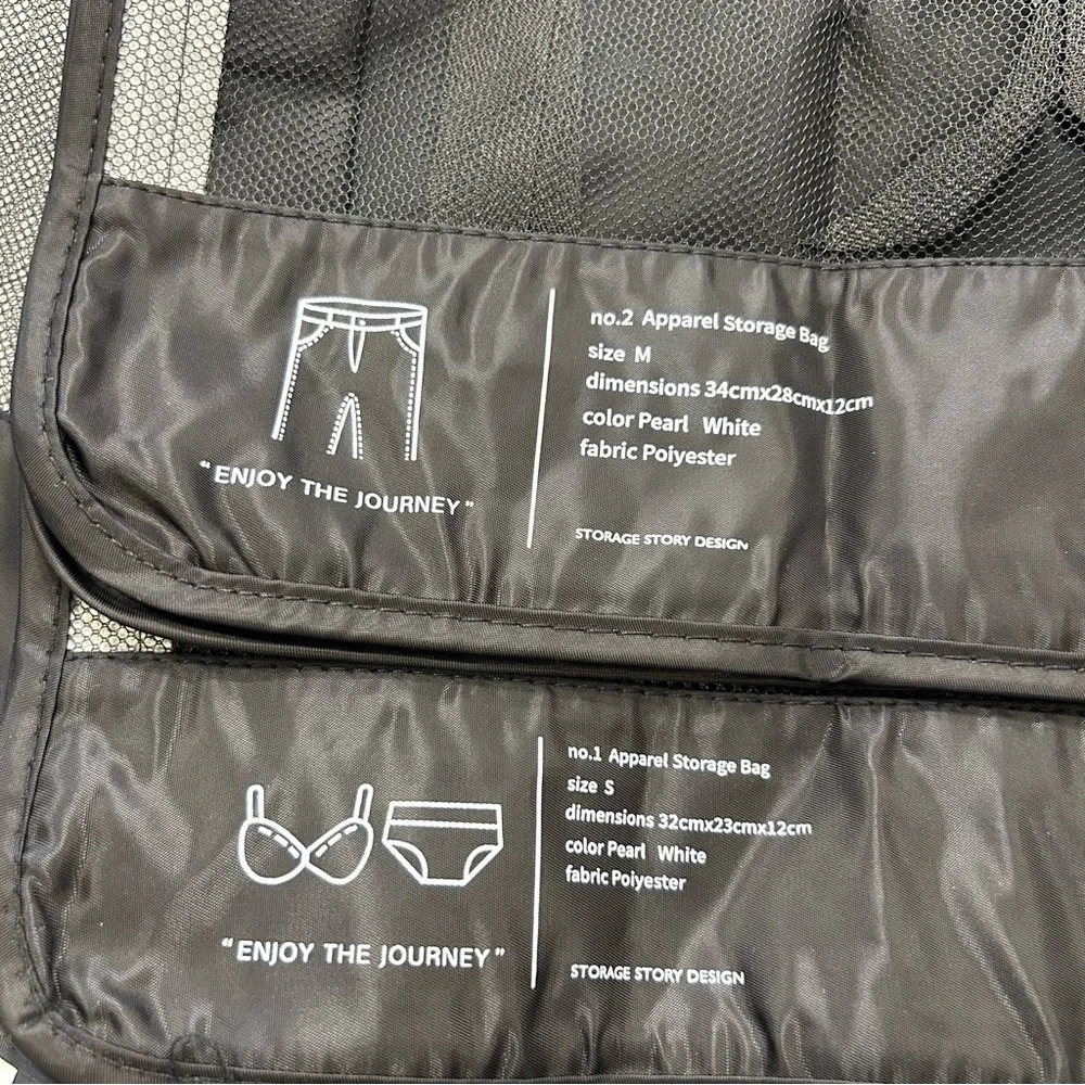 3 Black Packing Storage‎ Bags for Travel